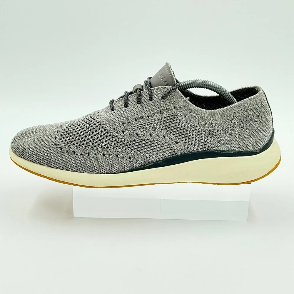Cole Haan Size 10 Zerogrand Stitchlite Wingtip Oxford Gray Knit Mens Shoes Troy